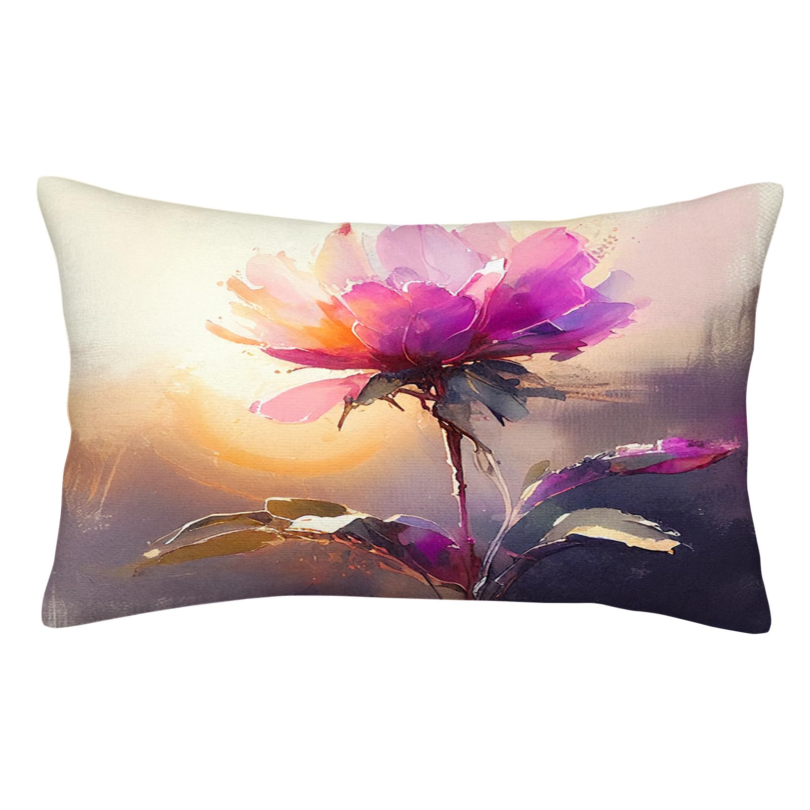 Pink Flowers Printed Throw Pillow Decorative Pillow for Sofa Chair Daybed 14x20