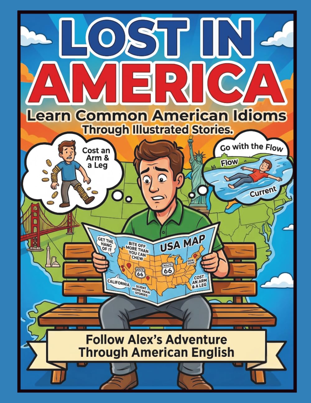 Lost in America: Learn Common American Idioms Through Illustrated Stories