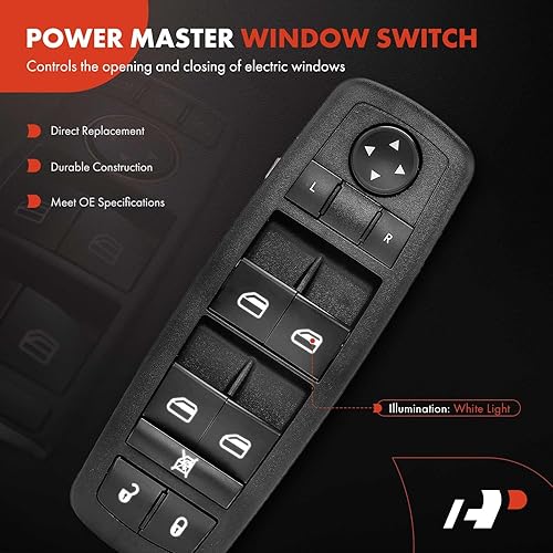 Miniatura 3 de A-Premium Interruptor de ventana eléctrico maestro de 8+13 pines compatible con Dodge Dart 2013-2016 y Jeep Cherokee 2014-2016 y Chrysler 200