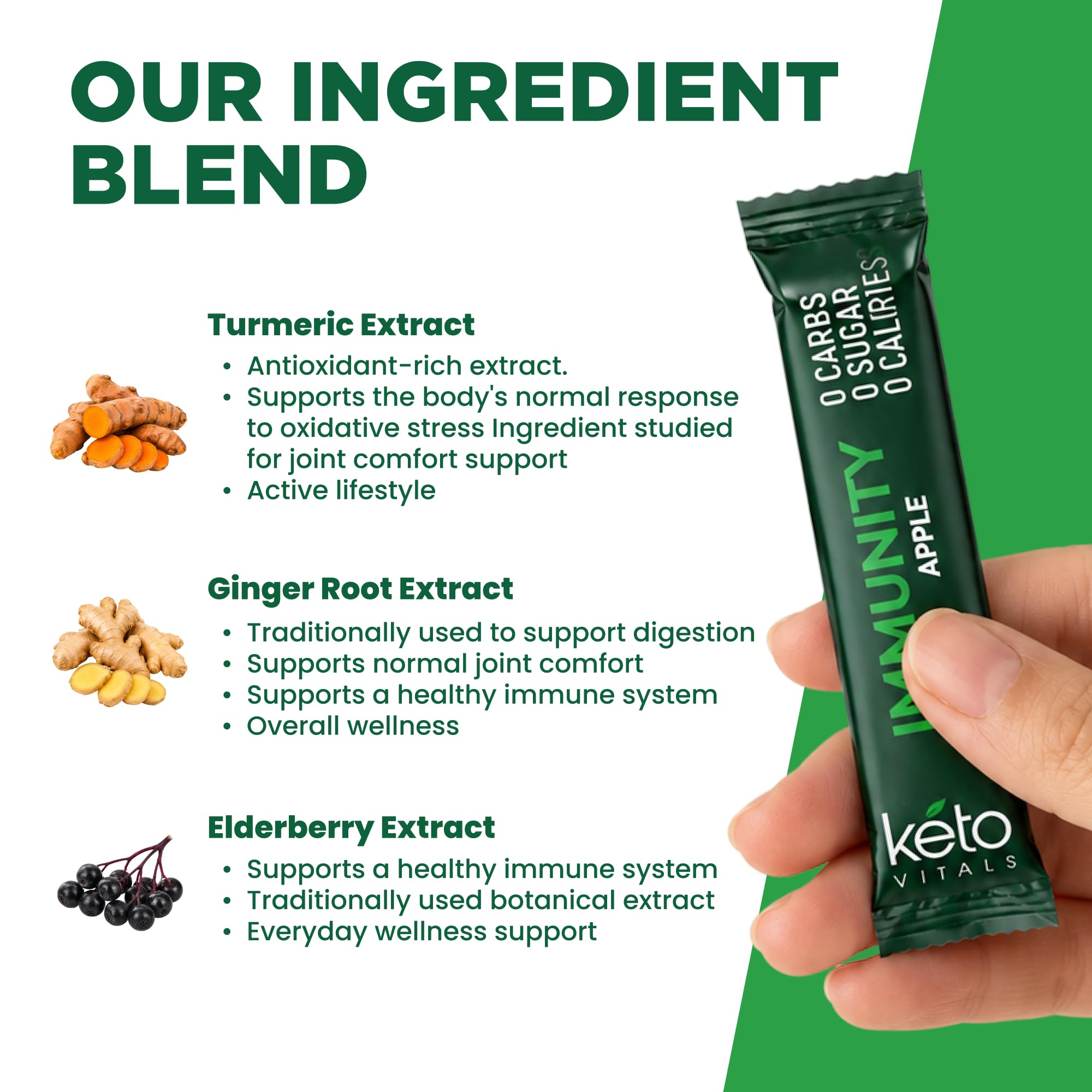Keto Vitals Immunity Electrolyte Powder, Green Apple, 30 Stick Packs — Amazon image 4