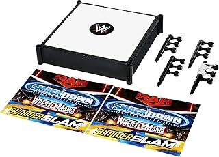 ​WWE Superstar Ring, 14 inches with Spring-Loaded Mat, 4 Event Apron Stickers & Pro-Tension Ropes for WWE Action Figures, ...