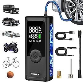 VEEAPE Tiny Pump Mini Bike Tire Pump - Max 120PSI Portable Electric Bicycle Air Pump with Auto Stop - Bicycle Inflator with Presta and Schrader Valve for E-Bikes & Various Bicycles Car Tire Air Pump