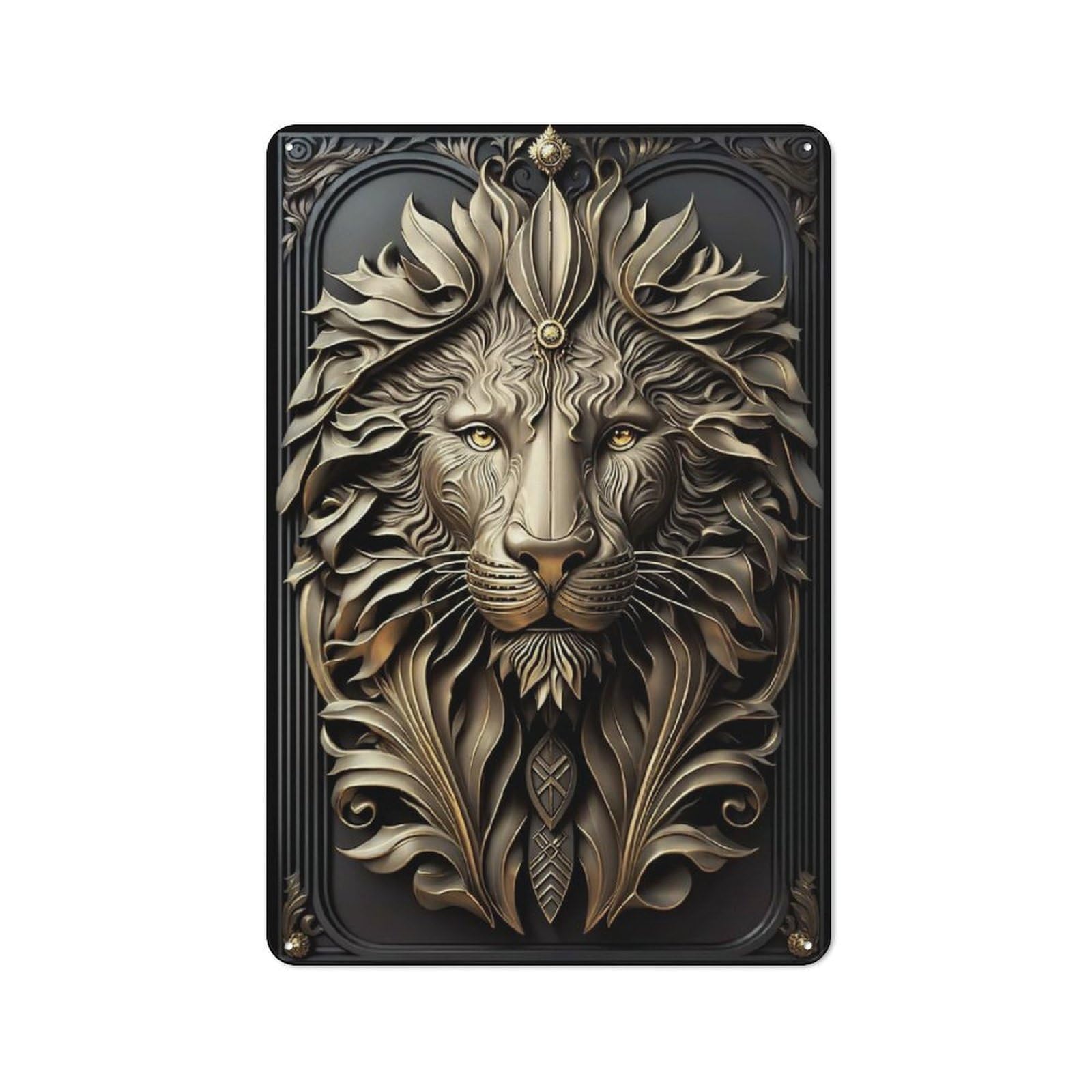 Everyday Legendary Golden Lion Metal Gift Sign 30x20cm, Room Wall Plaque for Home, Shop, Pub Or Studio Wall