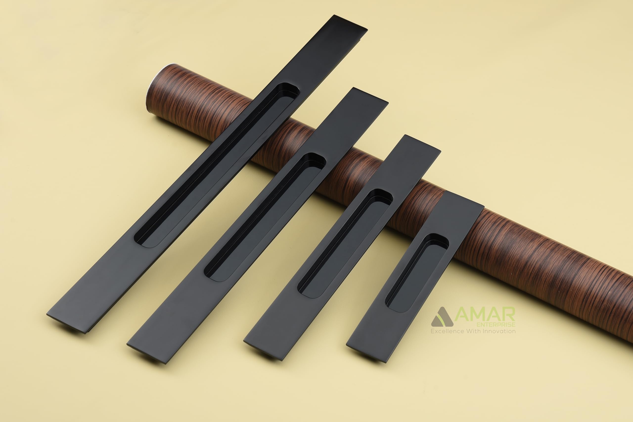 Black Conceal Handles - Sliding Doors & Cabinets -7 Black Conceal Handles - Sliding Doors & Cabinets -7