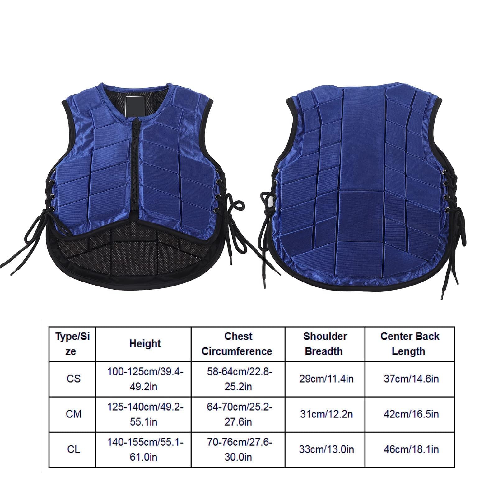 Cyrank Gilet Equestre per Bambini, Gilet Protettivo Equestre Imbottito in Schiuma di Nylon