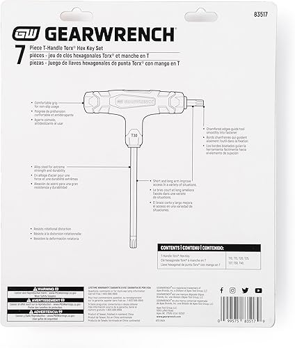 Miniatura 4 de GEARWRENCH Juego de llaves Torx® con mango en T de 7 piezas - 83517