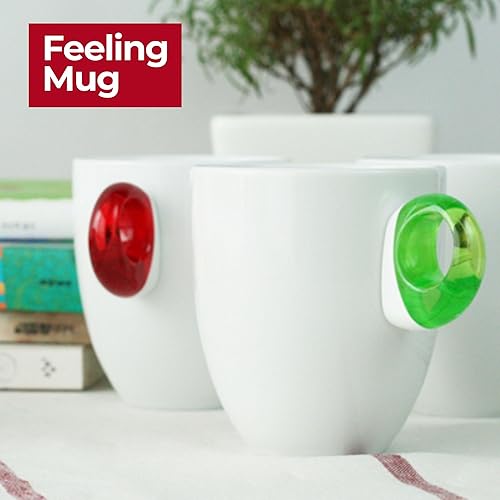Miniatura 2 de Guzzini Taza diaria con asa, color violeta, porcelana y plástico, apta para microondas y lavavajillas, sin BPA, taza de café, taza de té, jugo, taza