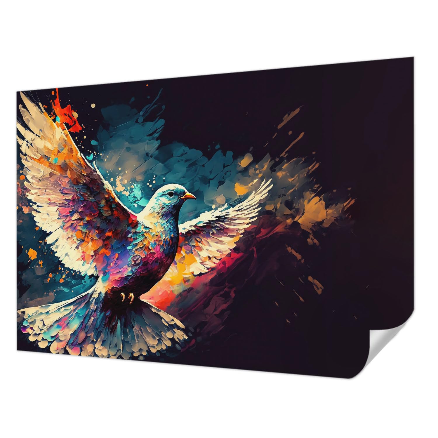Papier peint autocollant oiseau coloré 208x146 cm décoration murale salon