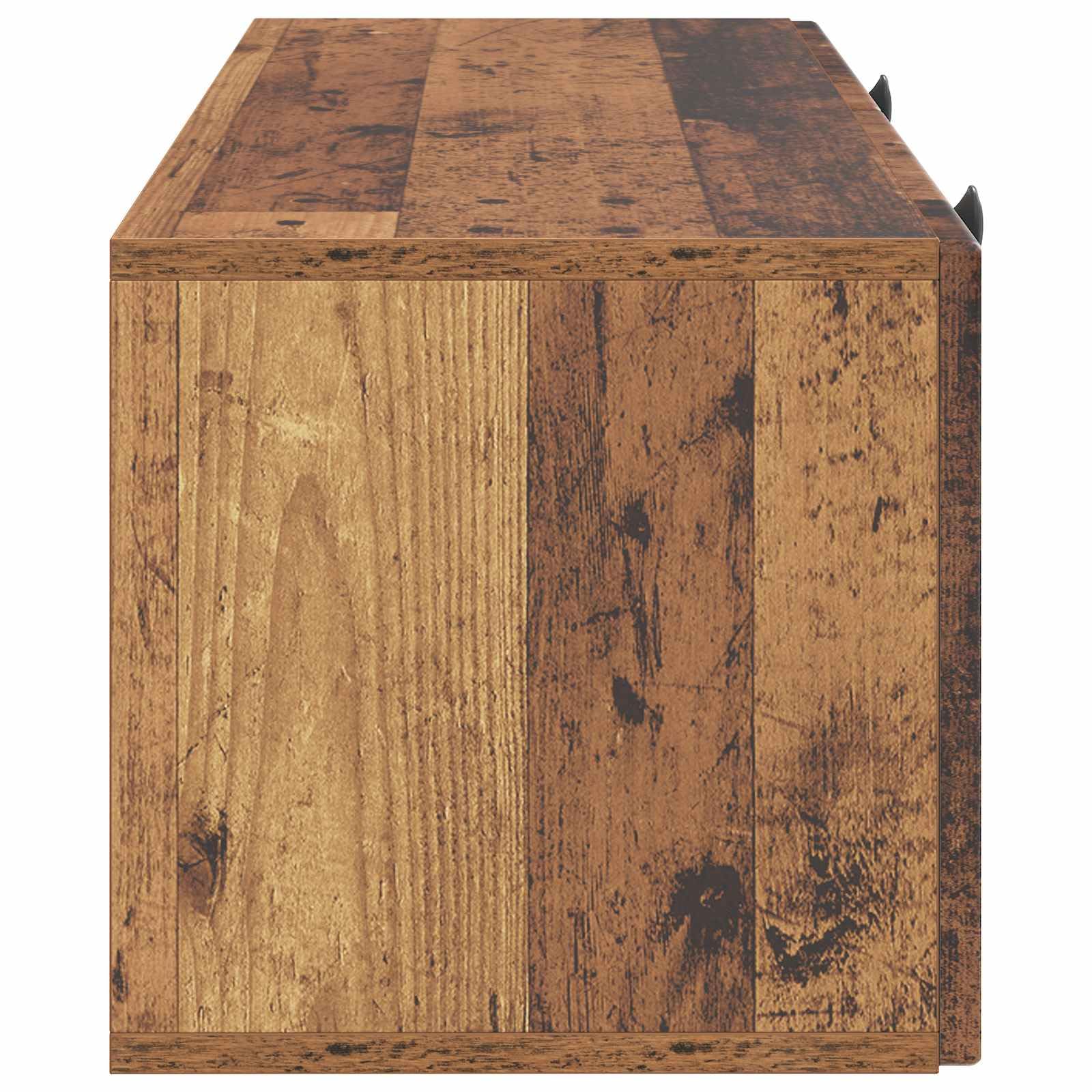 Wall Mounted TV Cabinet Old Wood 78, 5 x 31 x 30 cm, Entertainment Center met 2 Deuren, Zwevend Multimedia Meubel voor Woonkamer, Houtnerf Design, Eenvoudig te Monteren, Audio Video Accessoires