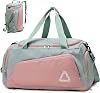 4 Ways to Carry 45L Large Duffle Water-Resistant Gym Bag, Lightweight Sports Travel Backpack with Shoe Compartment Overnight Bag for Fitness Yoga Swimming Weekend Bags for Women