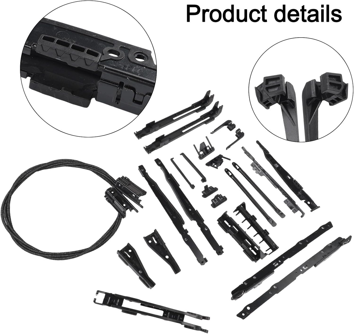 Panoramic Sunroof Repair Kit Cable, ABS Black for BMW X5 E70 F15 and X3, E83, E53, OEM 54137118849, 54107278144 Exterior Replacement Accessory for Car Truck for FENDERS