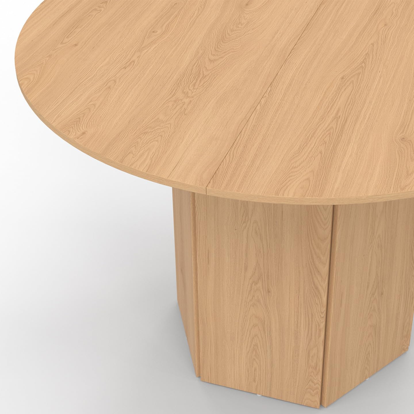 IDMarket – Mesa de comedor redonda Berthe para 6 personas, 110 cm, pie hexagonal