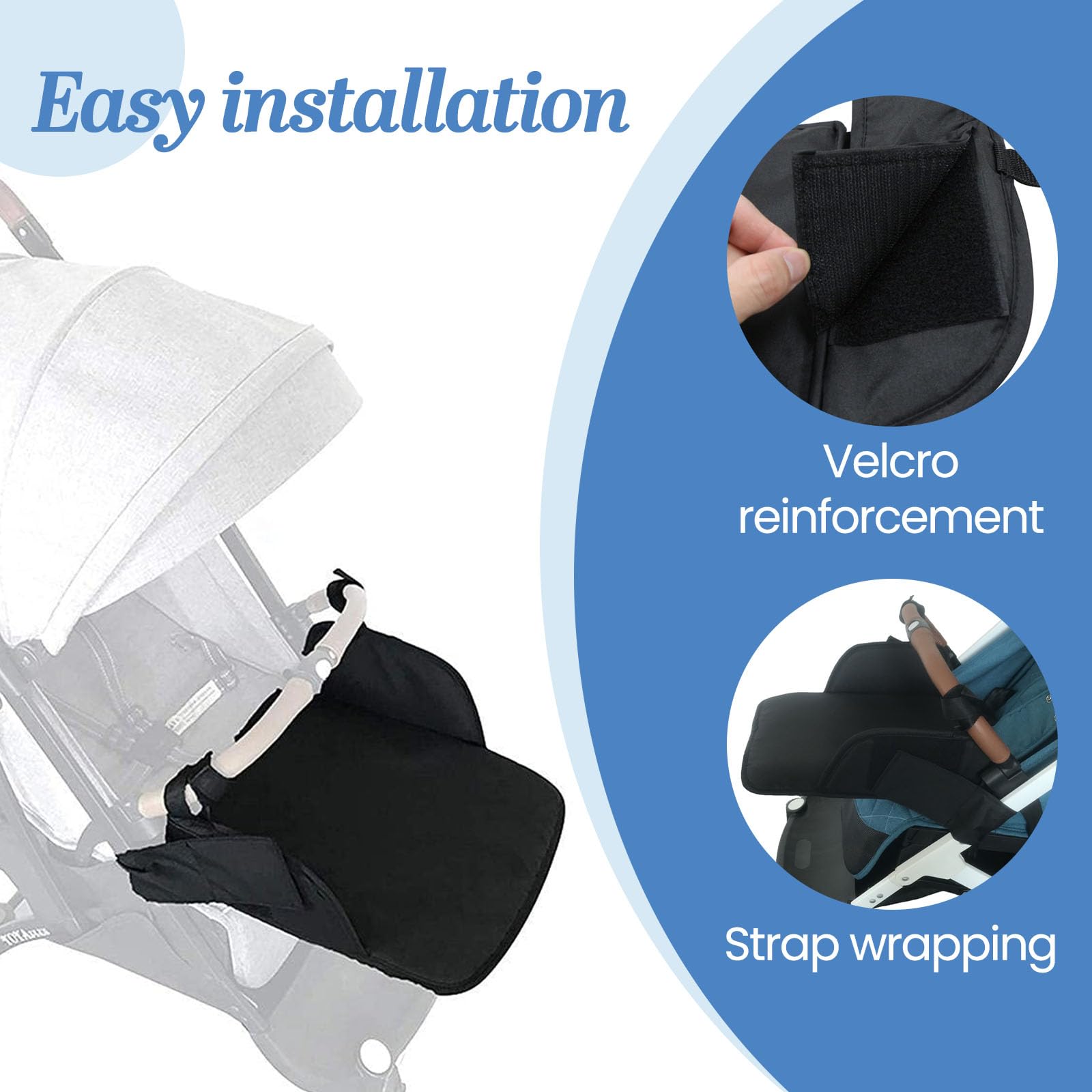 Repose-Pieds Poussette Universel | Extension Rallonge en Tissu Oxford Respirant 35x30cm | reposapiés Para cochecito Rallonge pour | Facile à Installer | Accessoire pour Poussette Bébé