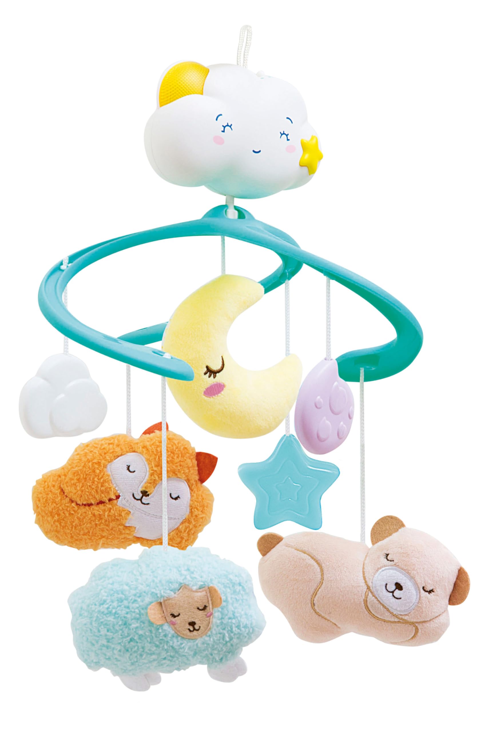Clementoni Sweet Cloud-Mobile Musical pour Berceau de bébés avec Peluches, 0 Mois et Plus, 17279, Multicolore
