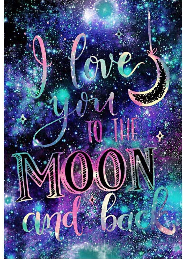 Stunning DIY Diamond Painting - I Love You to The Moon, Perfect Wall Art 30x40cm
