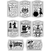 Happy Halloween Witch Monster Joker Seal Pattern Clear Stamps with Plastic Envelope Box for Card Making DIY Scrapbooking Supplies Silicone Stamps for Albums Crafts Decor YX1405