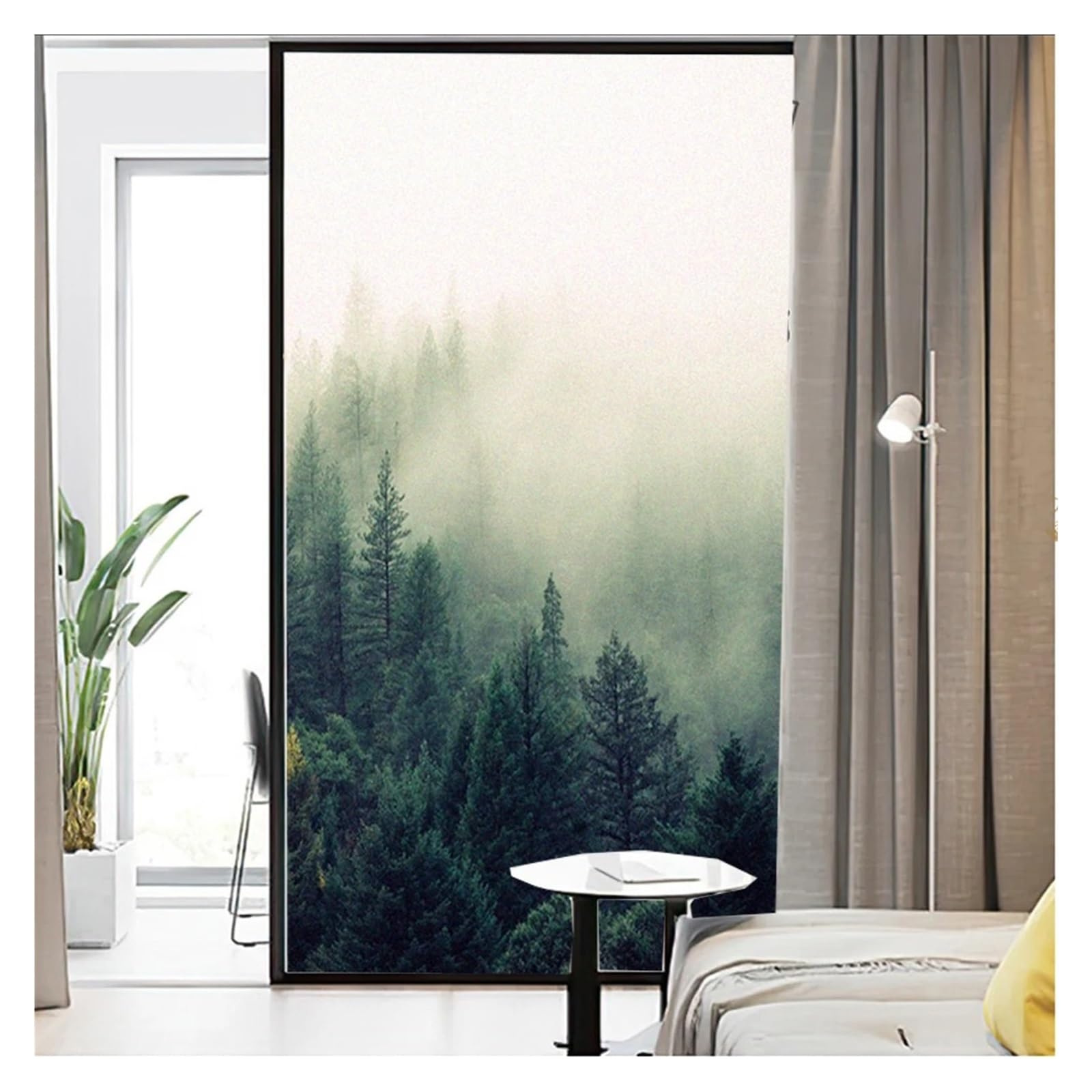 Forest Pattern Privacy Windows Film Window Stickers No Glue Static Cling Frosted Windows Film for Home for Bathroom,Windows(Color2,40x100cm WxH)