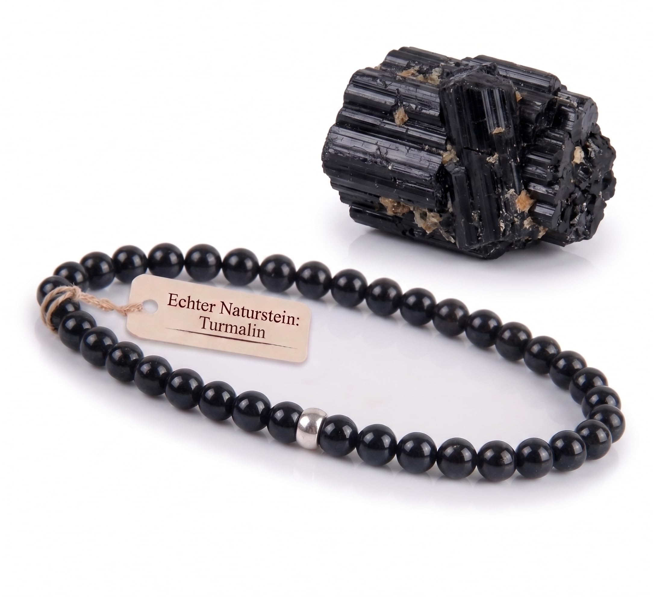 GD GOOD.designs Perlenarmband Damen mit echten 4mm Natursteinen und 925 Silber Perle - Edelstein Armband I Kugelarmband mit Naturstein Perlen - Valentinstags-Geschenk für Sie