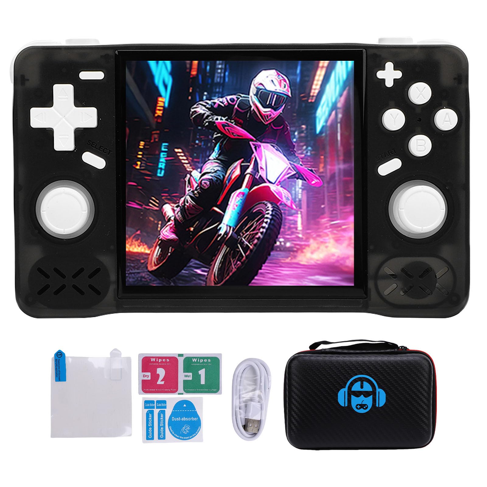 Annadue Retro Handheld Game Console, Tragbare Spielekonsole mit 4 Zoll HD Bildschirm, 720x720 Auflösung, RK3326 64 Bit A35 Chip bei 1,5 GHz, Umfangreicher Emulatorunterstützung