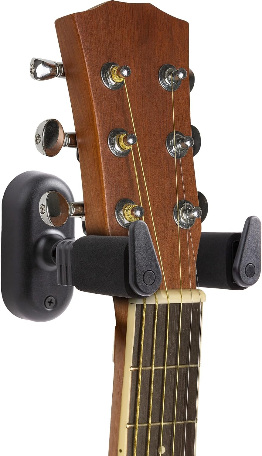 Gearlux Universal Self-Locking Guitar Wall Hanger with Auto-Swivel, Foam-Padded Arms for Acoustic, Electric, and Bass Guitars