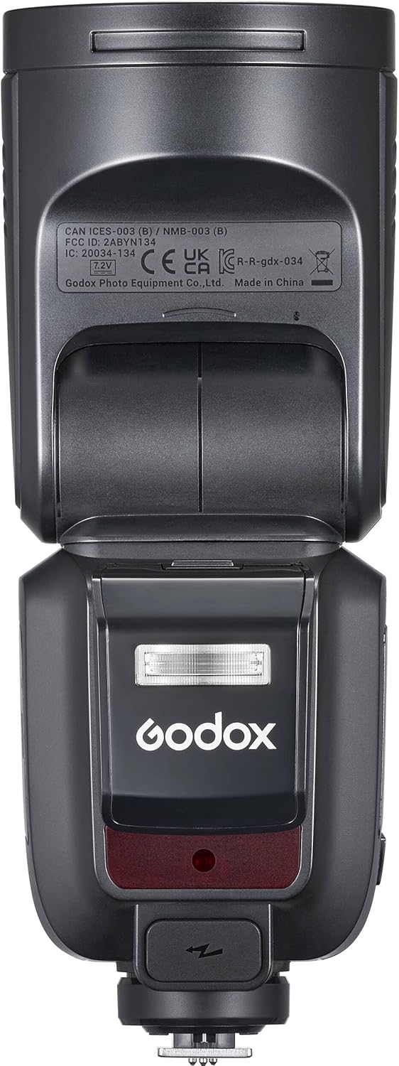 Godox V100 100W On-Camera Flash for Nikon with 2.3-Inch Full-Color Touchscreen, Built-in 2.4G Wireless Sync, and Powerful Battery (Black)