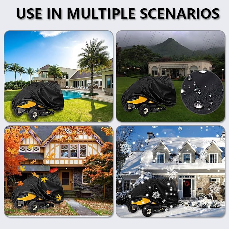 Riding Lawn Mower Cover for Husqvarna YTH24V54 2010–2025, Oxford Lawn Tractor Cover with Drawstring & Storage Bag, Water Dust, Wind for Outdoor Lawn Mower Storage