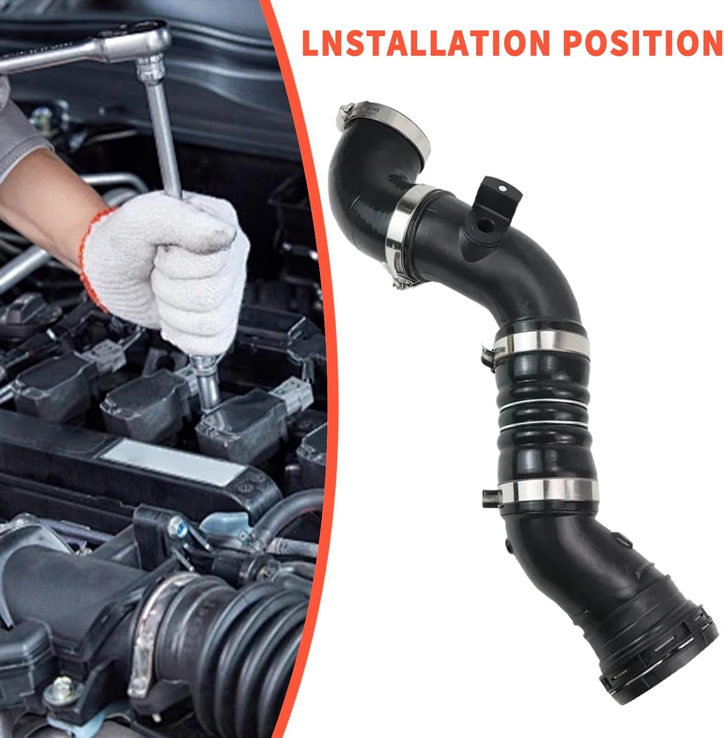 667-300 Cold Side Intercooler Pipe Kit Compatible for 2011-2016 Ford F-250 F-350 F-450 F-550 6.7L Replace OE#BC3Z6F073A BC3Z6F073B