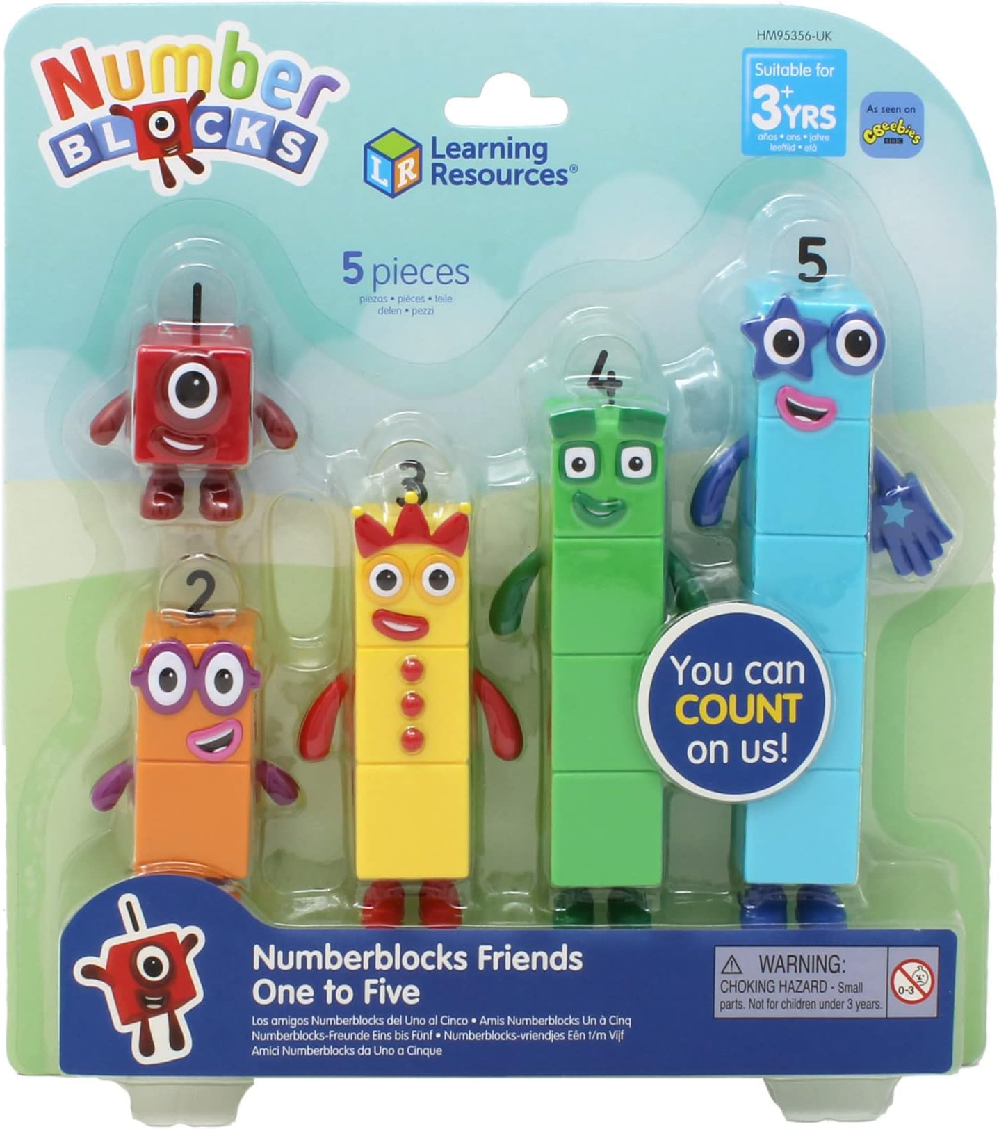 Learning Resources Numberblocks Friends One to Five, Official Collectible Toys, Includes Numberblocks One, Two, Three, Four and Five, Suitable for Display and With Posable Arms for Realistic Play