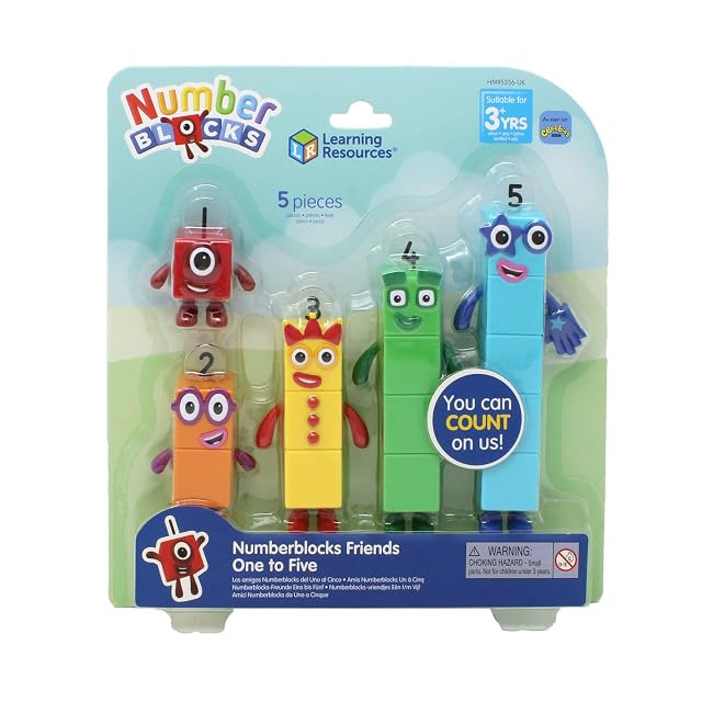 Learning Resources Numberblocks Friends Uno a Cinco, Juguetes educativos para Aprender a Contar, Figuras Personajes, Edades 3+, Bloques numéricos para niños Preescolar