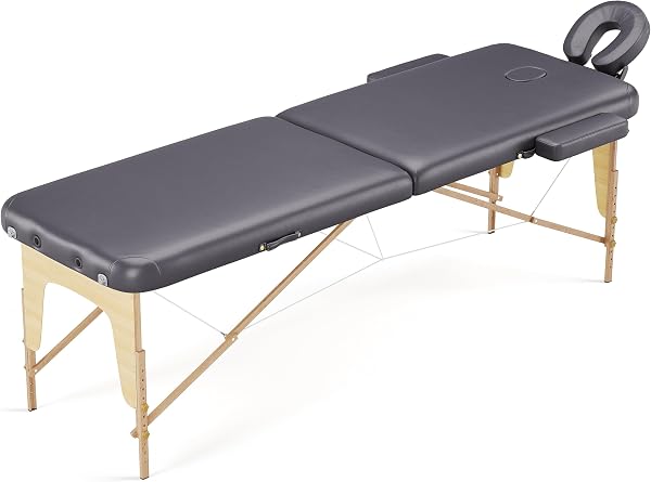 Beltom® Lettino da Massaggio 2 Zone in Legno Portatile 180 x 60 cm. - Borsa da Trasporto - PESA Solo 11,7 kg - Pannello Reiki - Angoli ARROTONDATI E RINFORZATI - Fisioterapia Tatuaggi Relax - Nero - 4