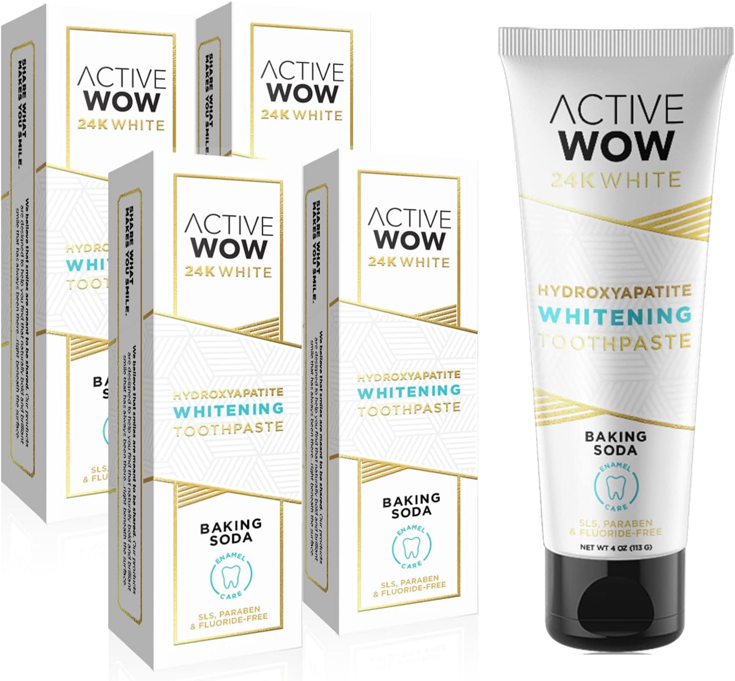 Active Wow 24k White Hydroxyapatite Whitening Toothpaste