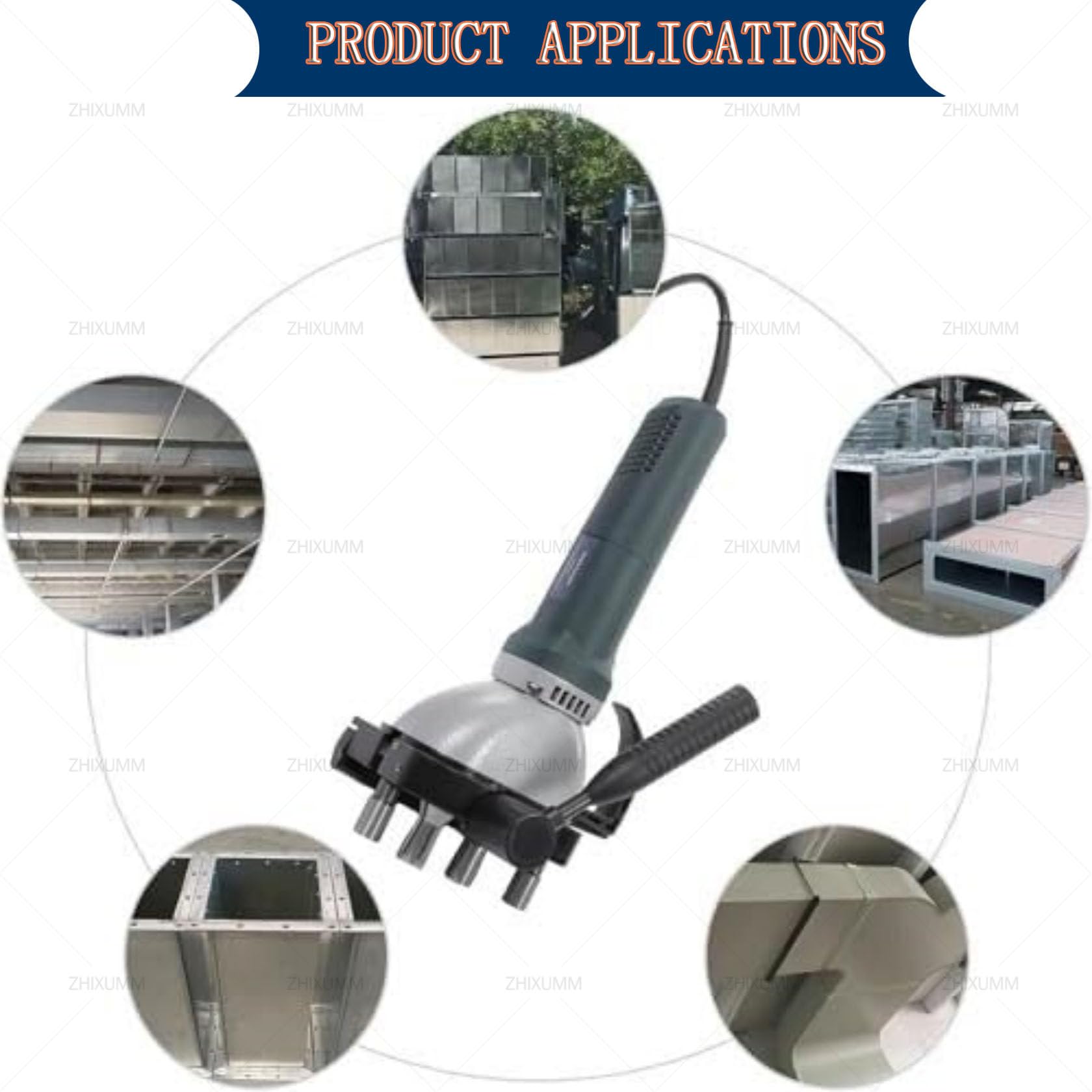 Fasciatrice elettrica della cucitura del bordo del tubo della condotta, 1400W, per condotti curvi diritti quadrati rotondi, sigillatura della cucitura, velocità 4-10m/min, spessore 0.4-1.25mm