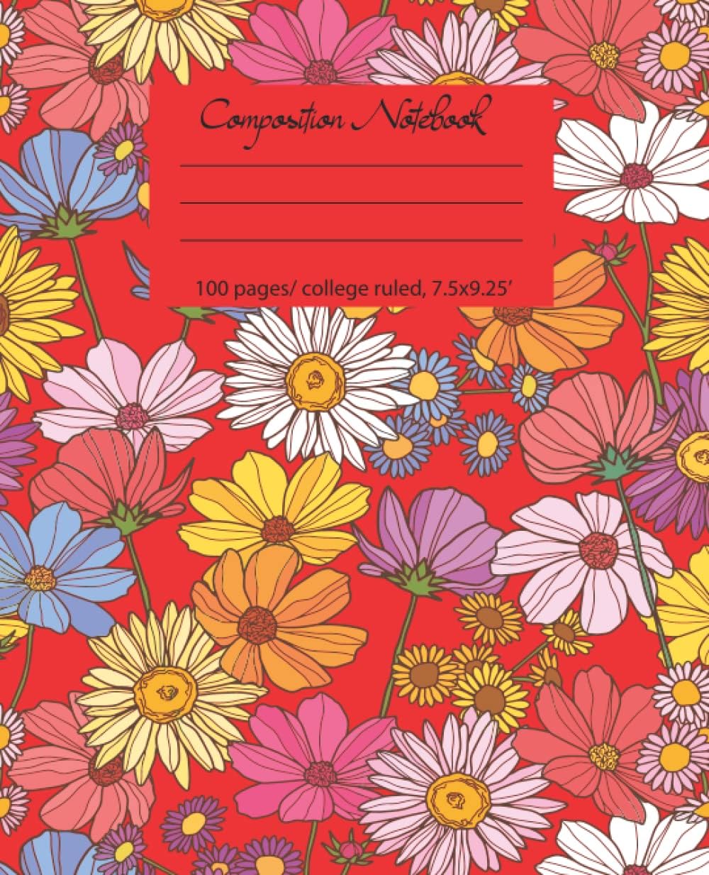 Composition Notebook: Wide Ruled Lined Paper Notebook Journal: Watercolor Pink Roses Workbook for Boys Girls Kids Teens Students for Back to School and Home College Writing Notes
