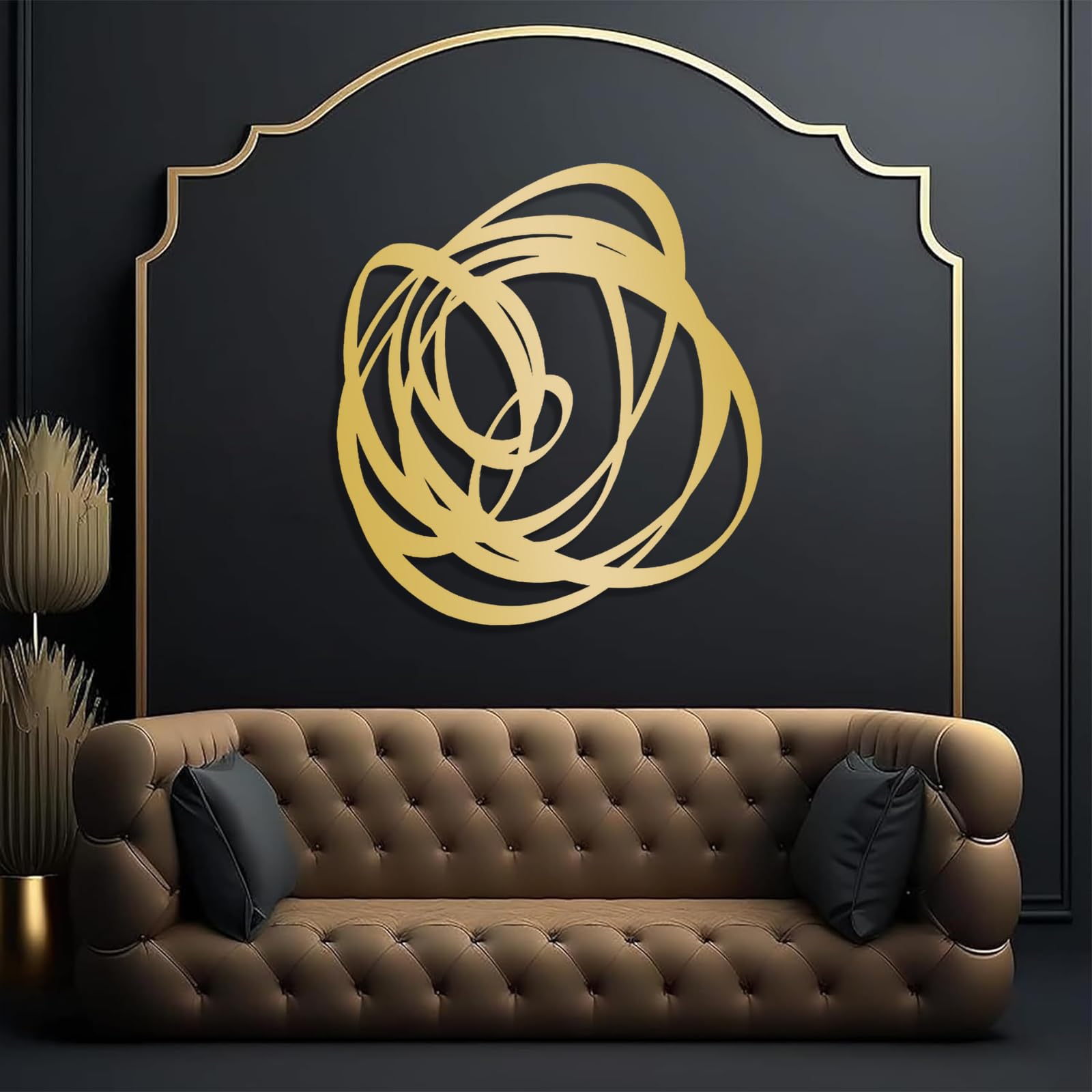 Geométrico abstracto - Decoración de pared de metal, estilo moderno