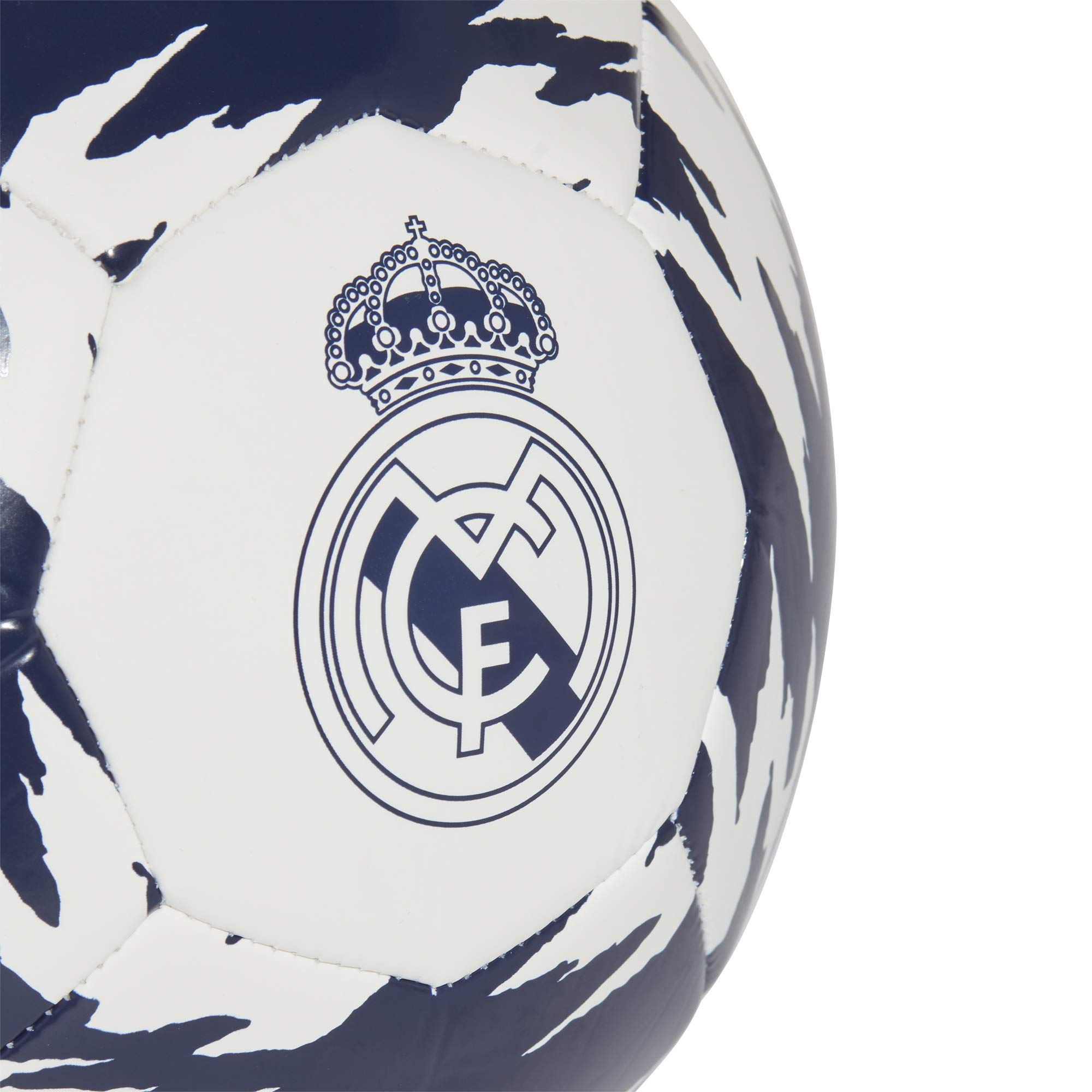 Adidas Real Madrid Club Contrast Printed Logo Two-Tone Soccer Balll, Size 3  - White and Dark Blue: Buy Online at Best Price in Egypt - Souq is now  Amazon.eg