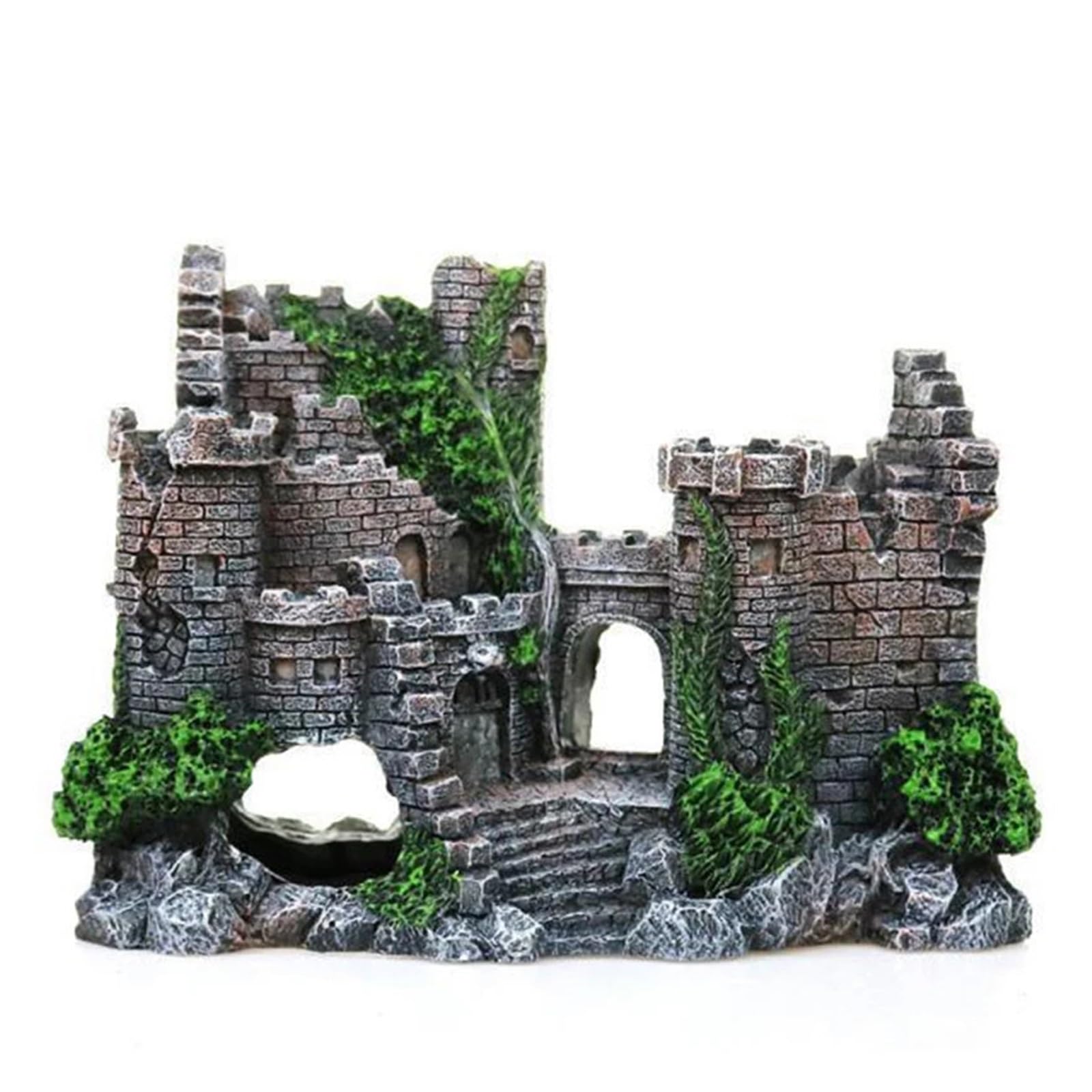2pcs Creative Castle Shape Fish Tank Ornaments Decoration Per Decorazione | Landscaping Resin Rockery Aquarium Rockery Home Craft Ornament