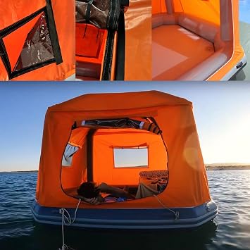 Camping Inflatable Tent Family Lake Outdoor Camping Fishing Raft Boat Blow Up Water Floating Tent with Pump