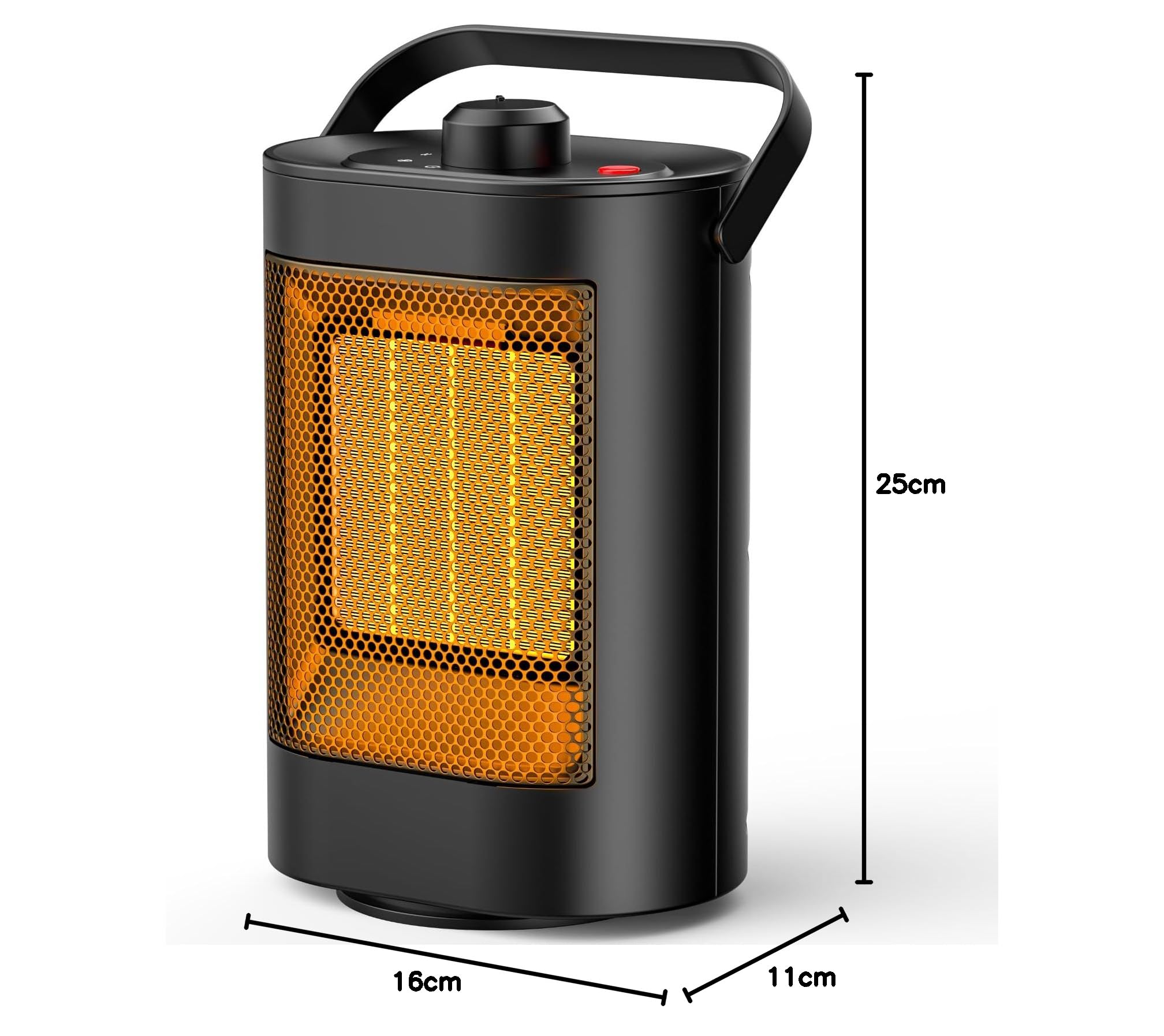 YAZEKY Chauffage d'appoint 1500W, Mini PTC Radiateur Soufflant Electrique à Economie D'énergie, Silencieux, 3 Niveaux de Chauffage, Protection Multiple-Pour Salle De Bain, Bureau, Salon