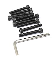 Vista 46 de iexcell Juego de 50 tornillos M4 x 20/25/30/35/40 de acero de aleación de grado 12.9, acabado de óxido negro