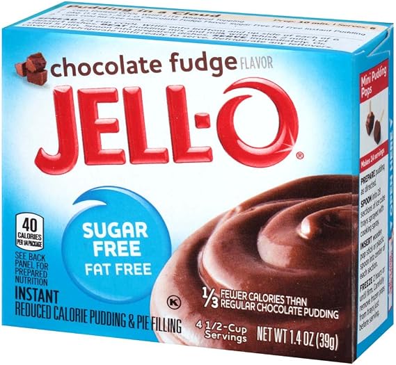 Jell-O Sugarfree Instant Pudding & Pie Filling, Chocolate Fudge, 1.4Ounce Boxes (Pack Of 6)