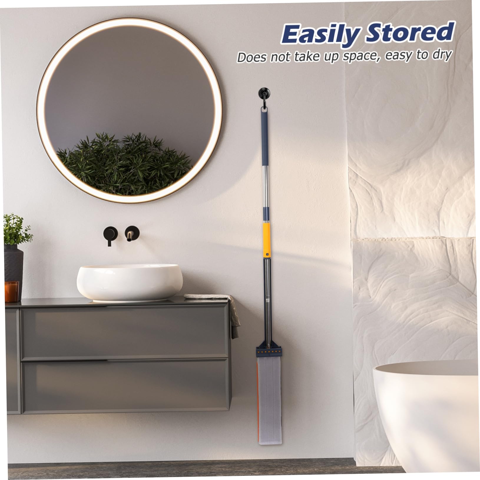 Trapeador Plano Grande 6 Almohadillas de Microfibra, Fregona Multifuncional sin Lavado, Material Absorbente Azul para Limpieza de Suelos y Baños, Fácil de Usar para Hogar