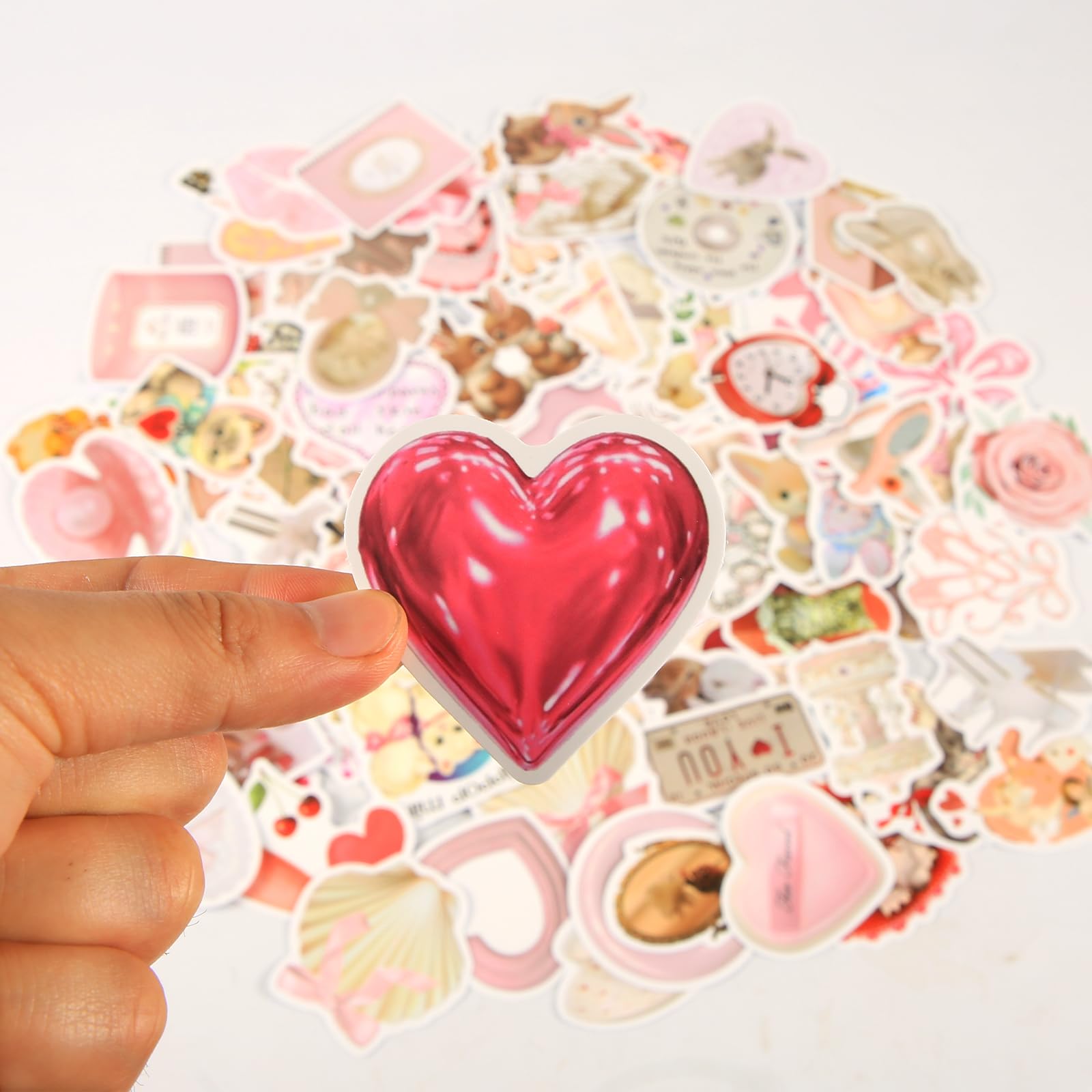 120 Adesivi Estetici Rosa Coquette: PVC Impermeabile Per Laptop, Bottiglie, Kawaii