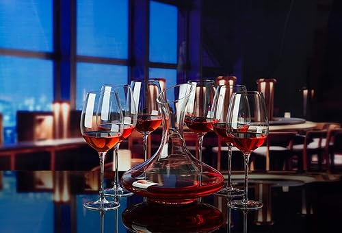 Miniatura 9 de Jarra de vino de circulación de 50 onzas con tapa, decantador aireador de cristal soplado 100% a mano, aireador de vino superior regalo para vino..