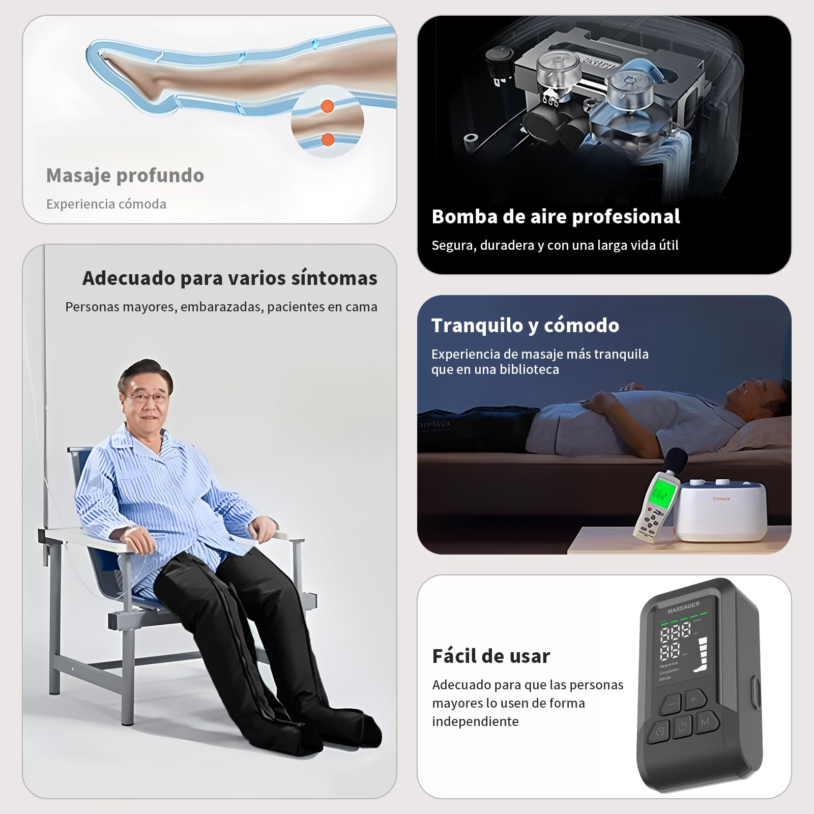 Mono Botas de recuperación inalámbricas de compresión única para regeneración muscular y circulación sanguínea, terapia de ondas de presión (deporte/regeneración/drenaje linfático