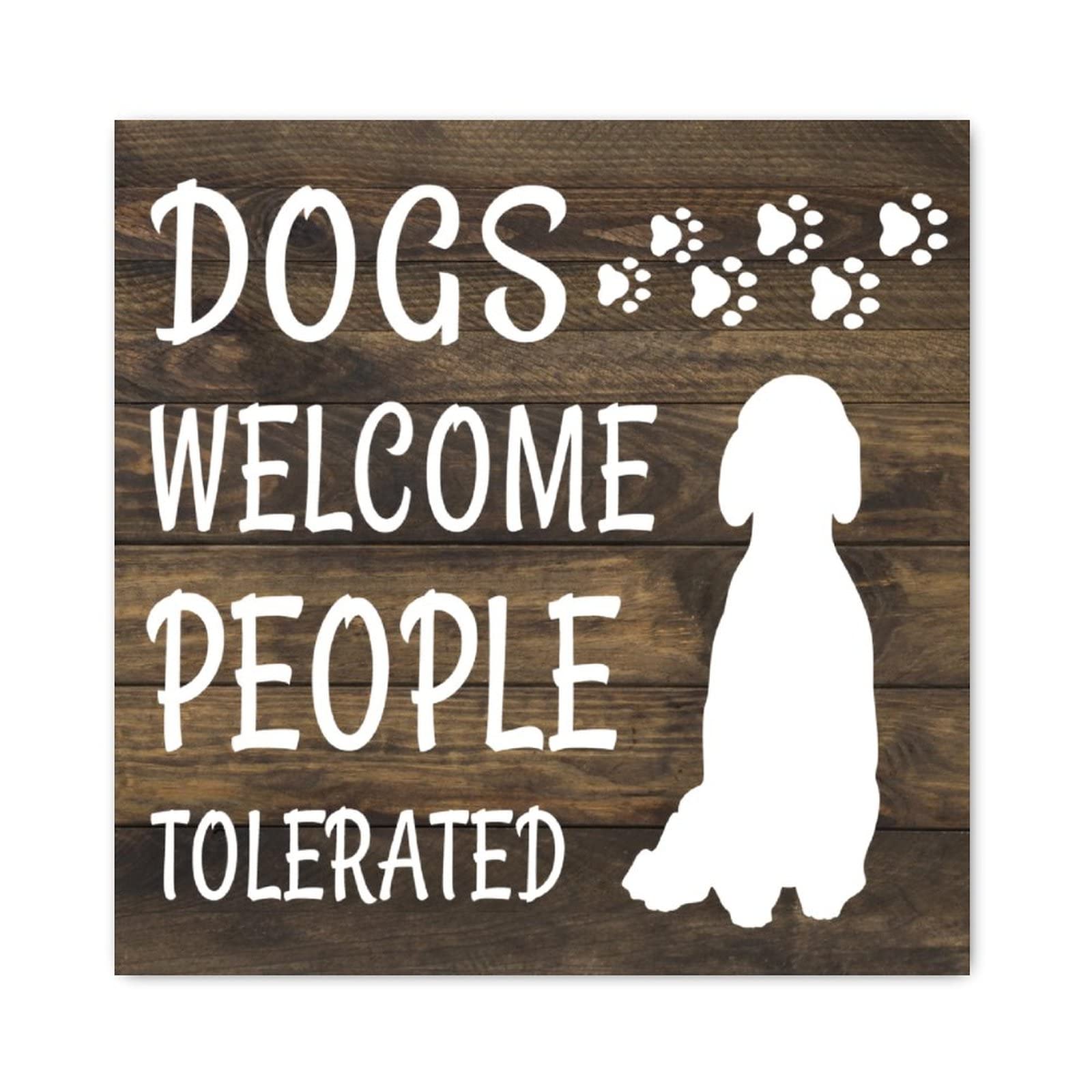 Plaque en bois lumineuse pour un salon accueillant et humour canin