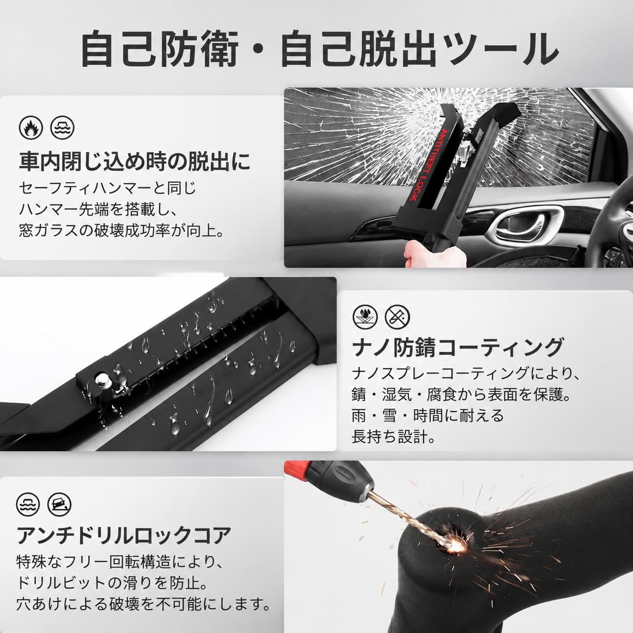 Amazon.co.jp: ペダルロック ハンドルロック 盗難防止 車 ブレーキ