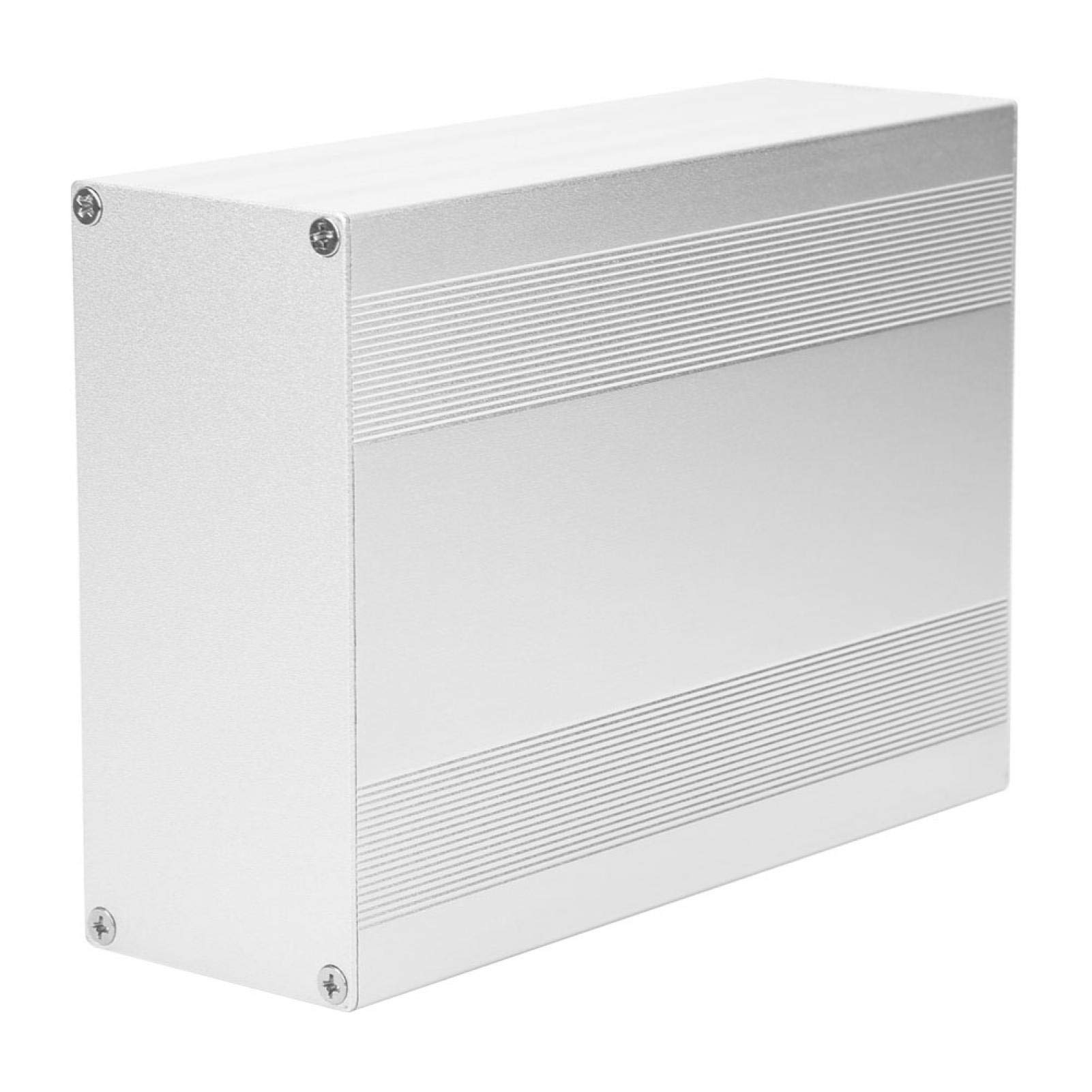 Scatola di progetto in alluminio, scatola elettronica per involucro in alluminio 68x145x200mm Custodia per involucro per circuito elettronico fai-da-te argento opaco