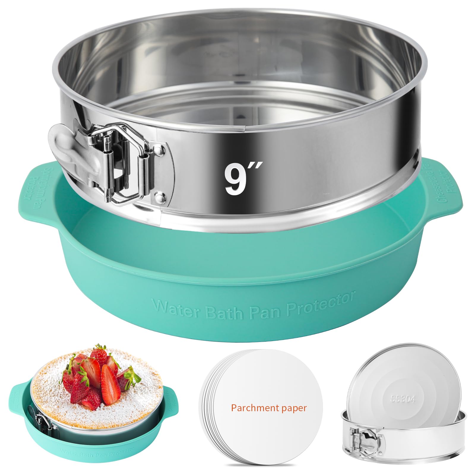 OYAOL 9 Inch Springform Pan with Silicone Protector