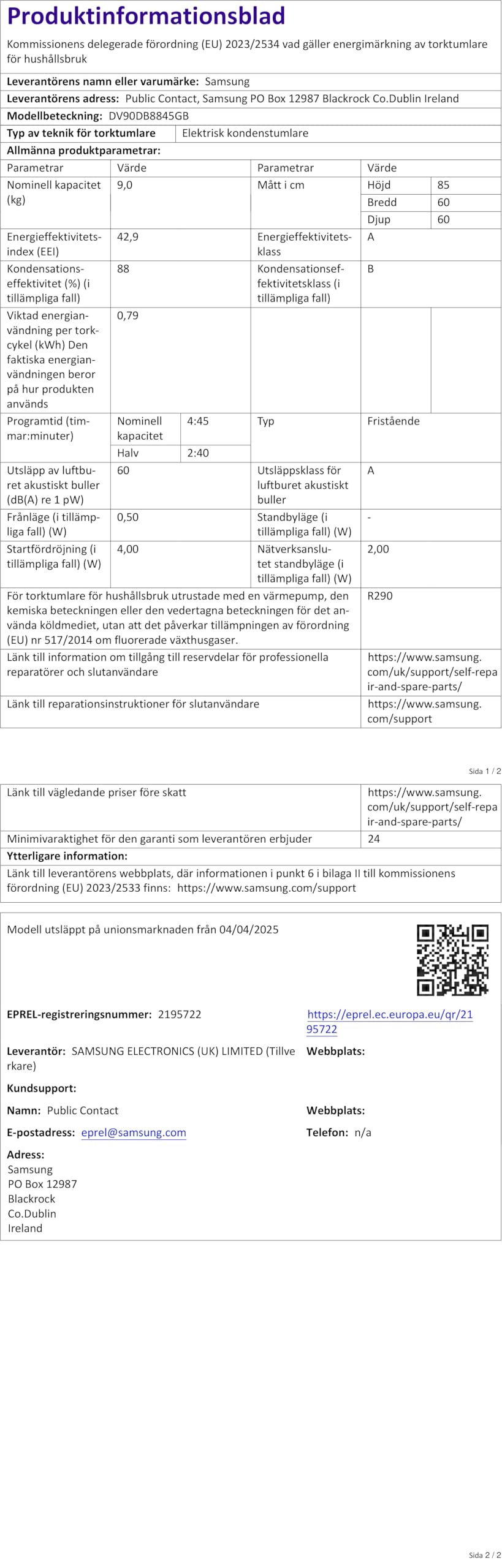 Samsung Bespoke Wäschetrockner AI Silent Dry 9 kg