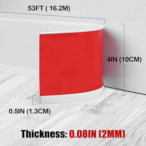 Miniatura 10 de Moldura para zócalo de pared de 4 pulgadas x 26 pies, moldura para despegar y pegar, base de vinilo autoadhesivo flexible para pared, piso, esquina